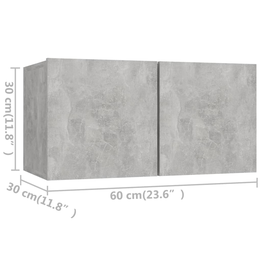 6-dijelni set TV ormarića siva boja betona konstruirano drvo