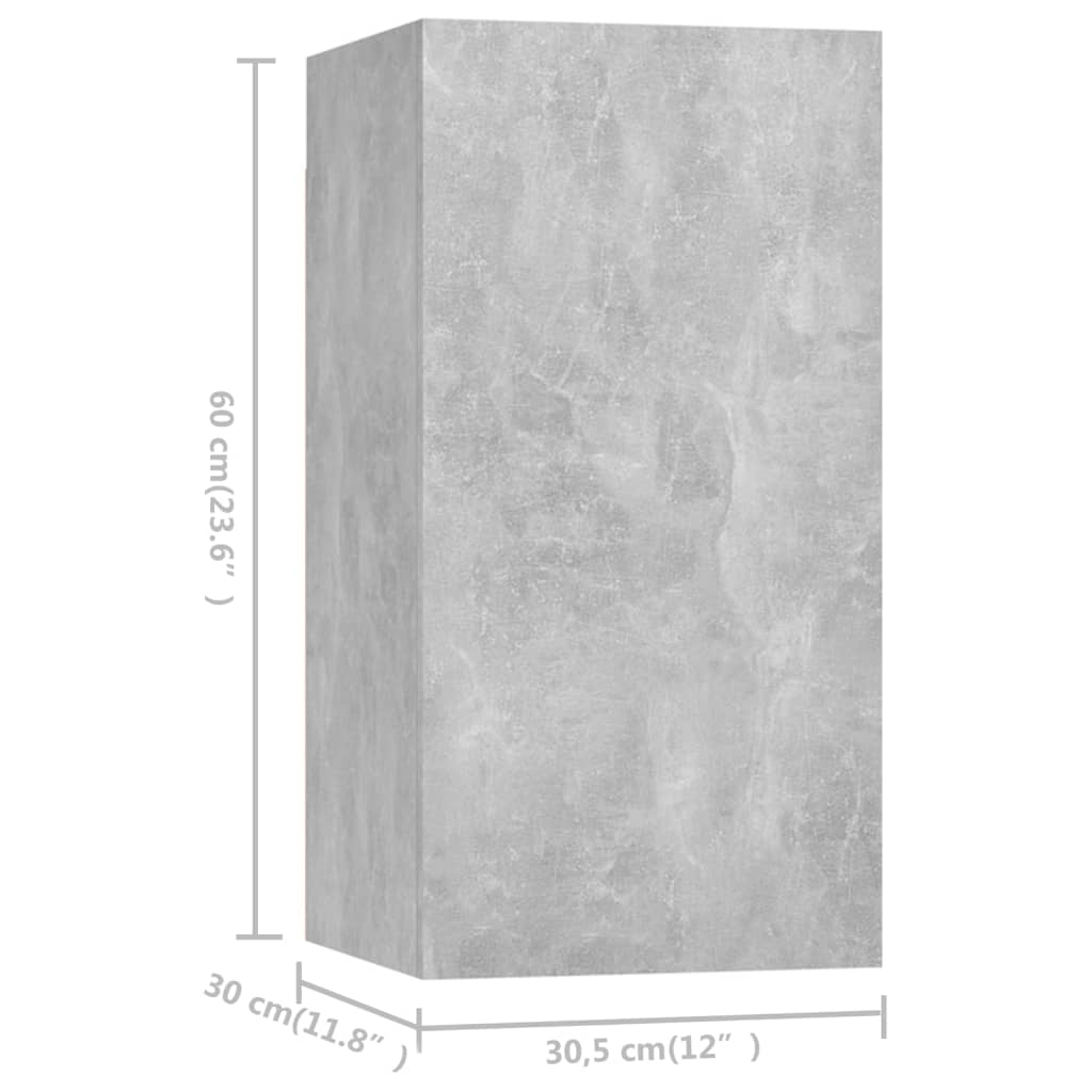 TV ormarići 7 kom boja betona 30,5x30x60 cm konstruirano drvo