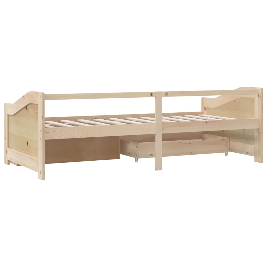 Trosjed / dnevni ležaj s ladicama 90x200 cm od masivne borovine