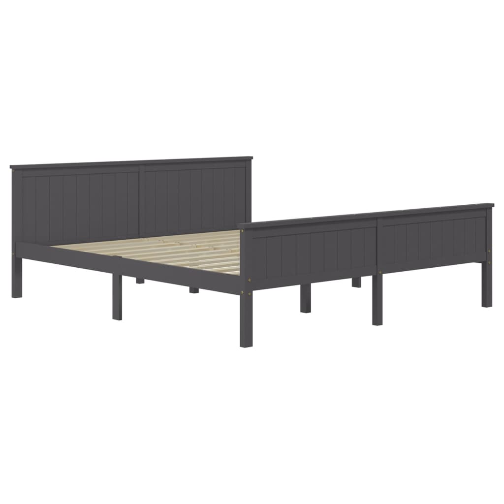 Okvir za krevet od masivne borovine sivi 200 x 200 cm