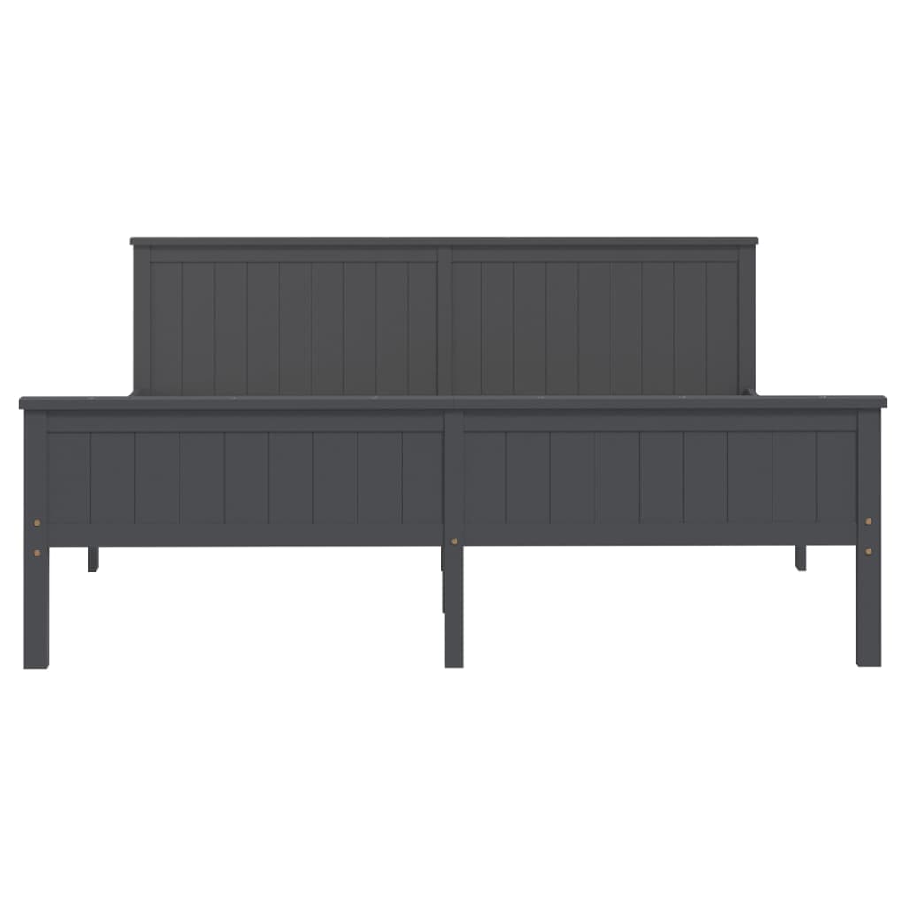Okvir za krevet od masivne borovine sivi 200 x 200 cm
