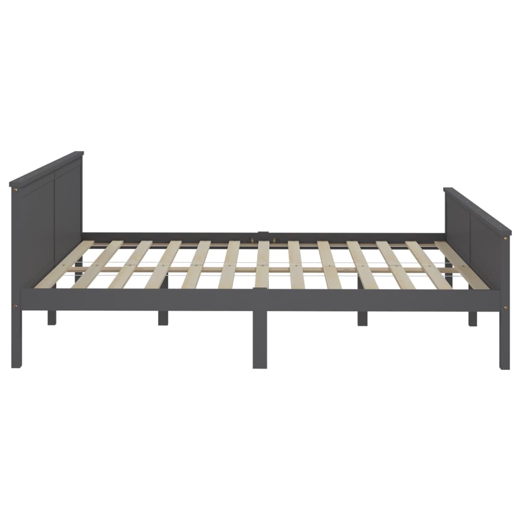 Okvir za krevet od masivne borovine sivi 200 x 200 cm