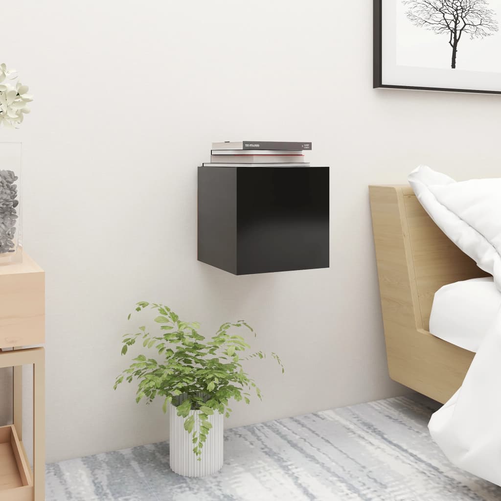Noćni ormarići 2 kom crni 30,5 x 30 x 30 cm konstruirano drvo