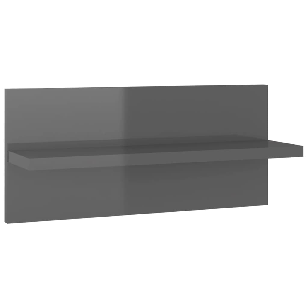 Zidne police 4 kom visoki sjaj sive 40 x 11,5 x 18 cm
