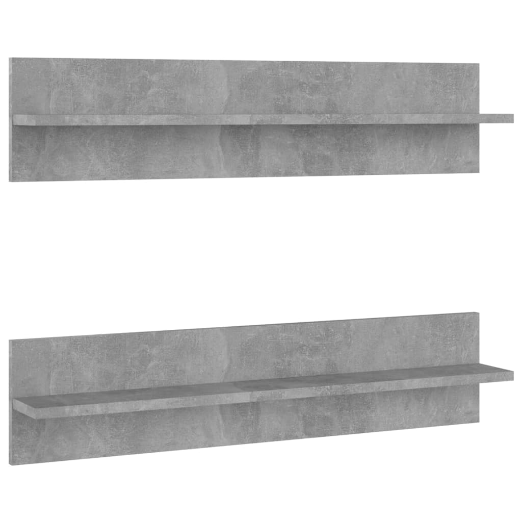 Zidne police 2 kom siva boja betona 80x11,5x18 cm od iverice