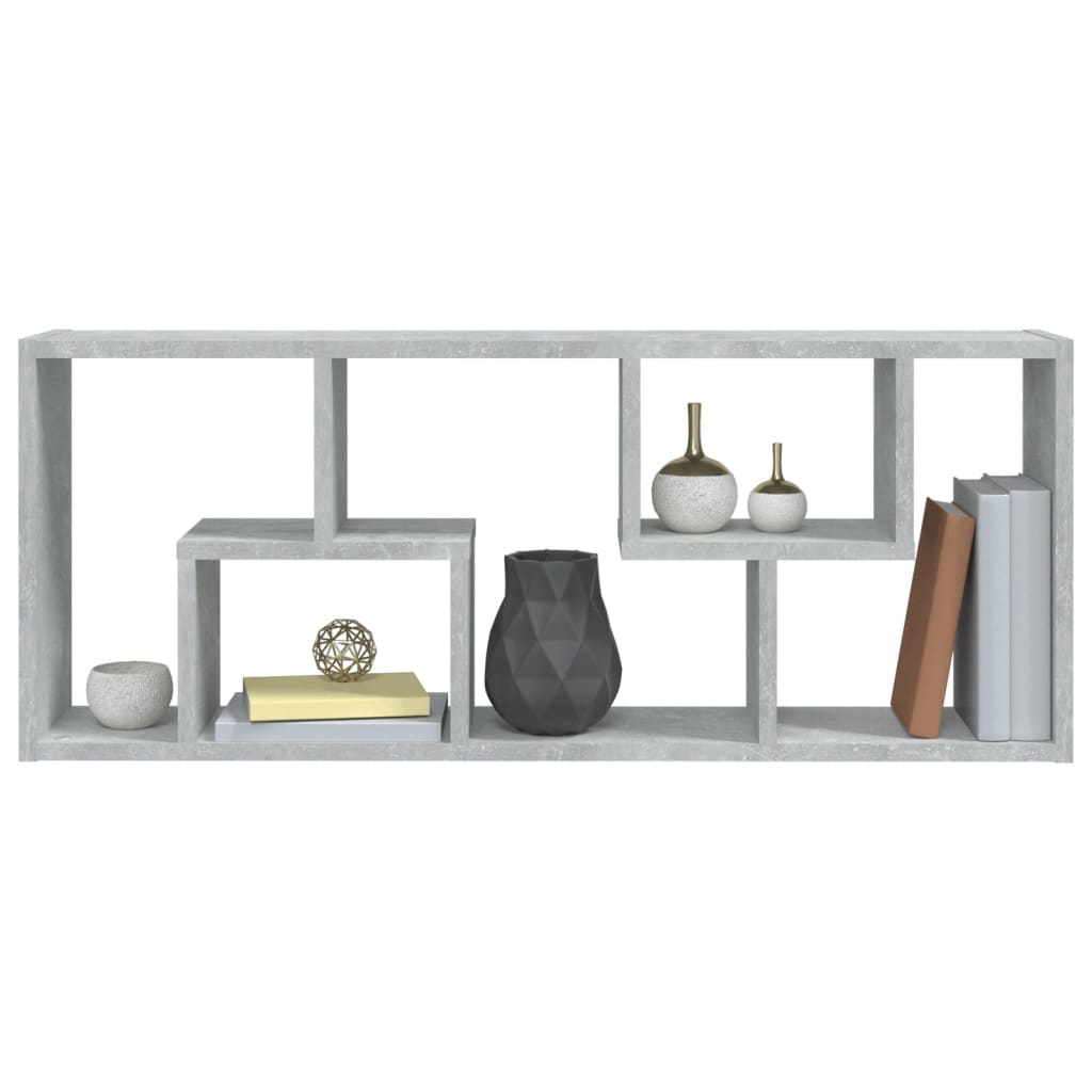 Zidna polica siva boja betona 36 x 16 x 90 cm konstruirano drvo