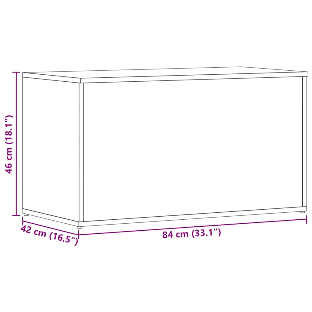 Škrinja za pohranu bijela 84 x 42 x 46 cm od konstruiranog drva