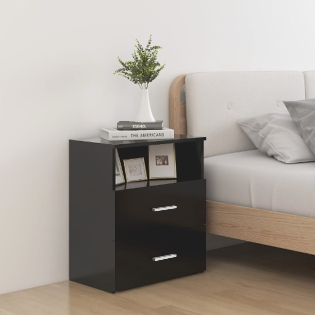 Noćni ormarići 2 kom crni 50 x 32 x 60 cm