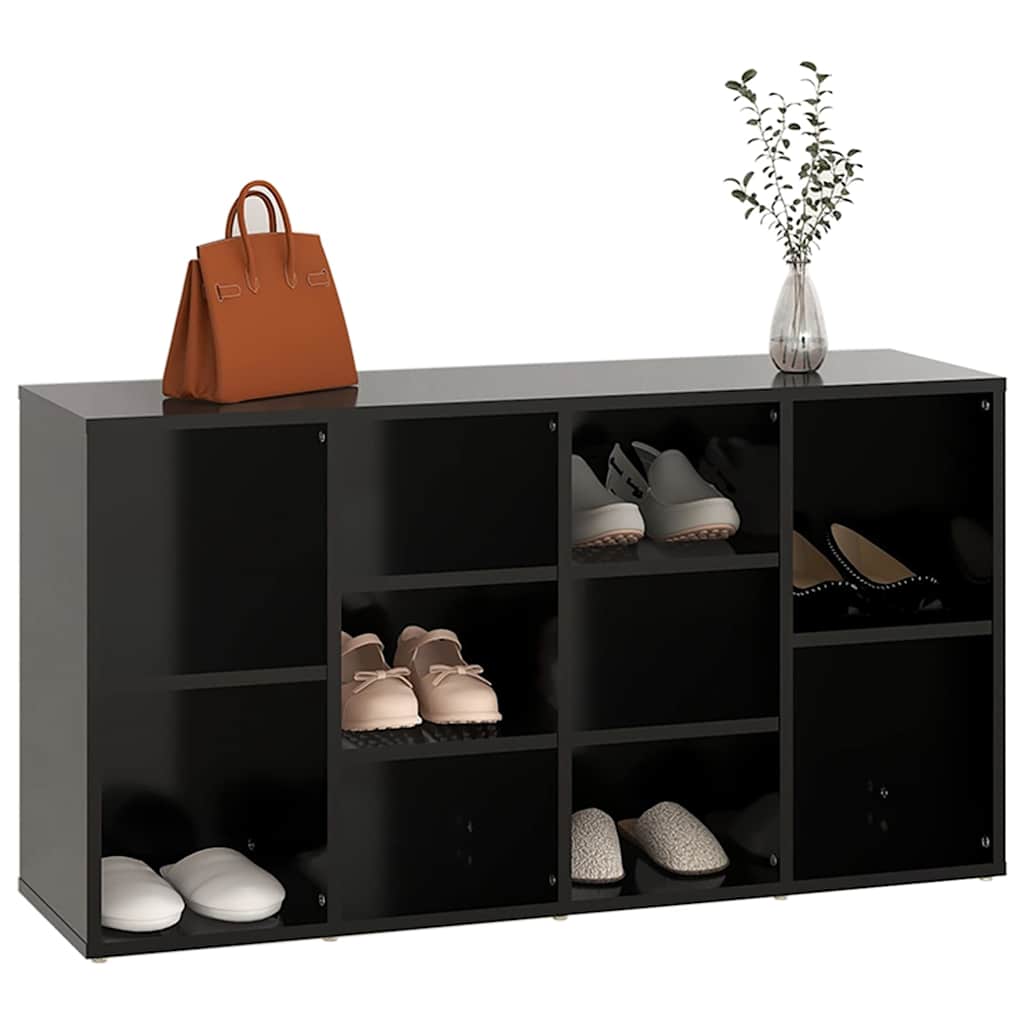 Klupa za cipele crna 103 x 30 x 55 cm od konstruiranog drva
