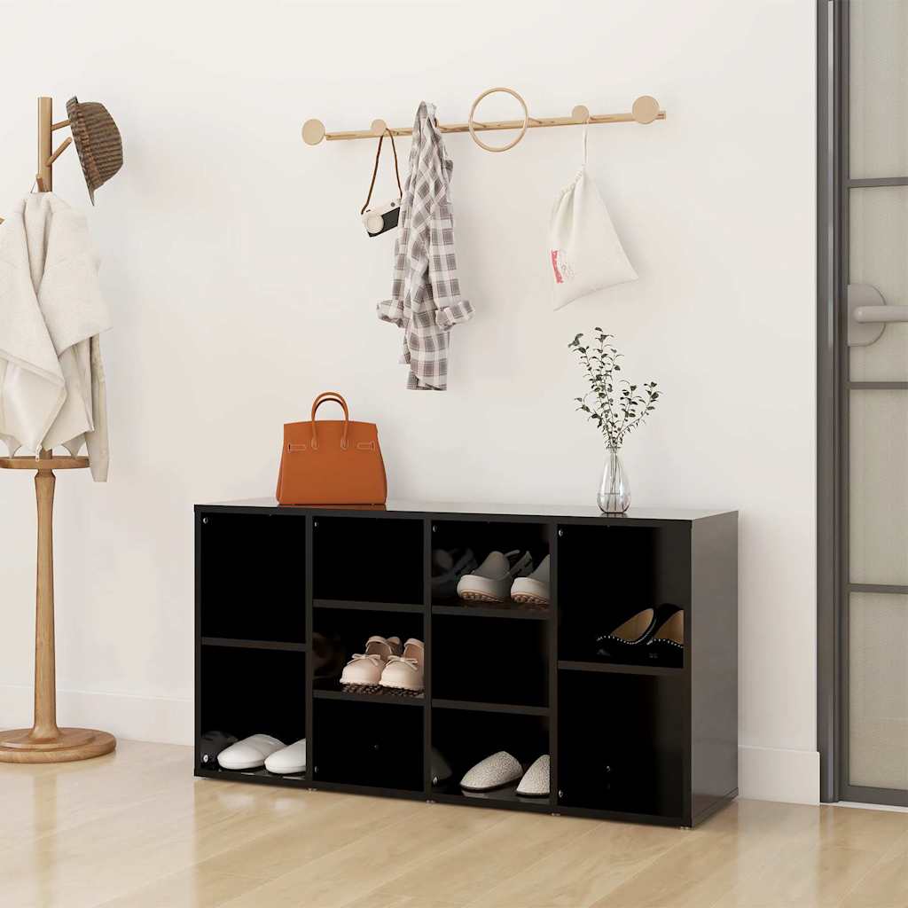 Klupa za cipele crna 103 x 30 x 55 cm od konstruiranog drva