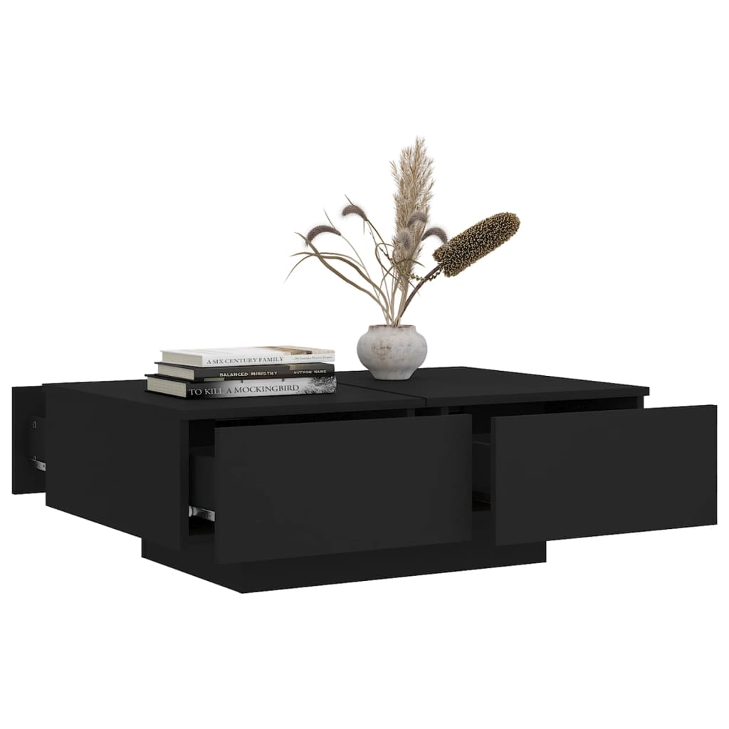 Stolić za kavu crni 90 x 60 x 31 cm od konstruiranog drva