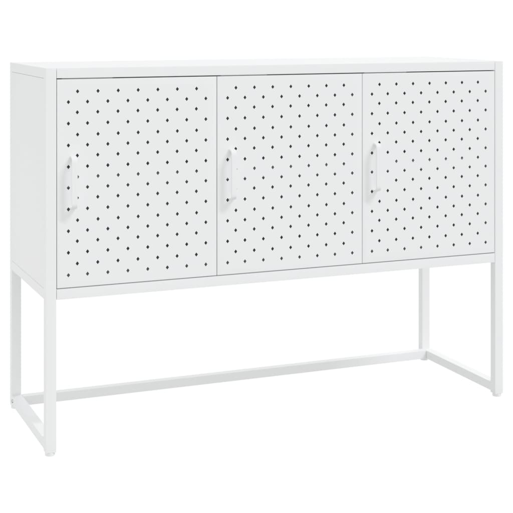 Komoda bijela 105 x 35 x 75 cm čelična