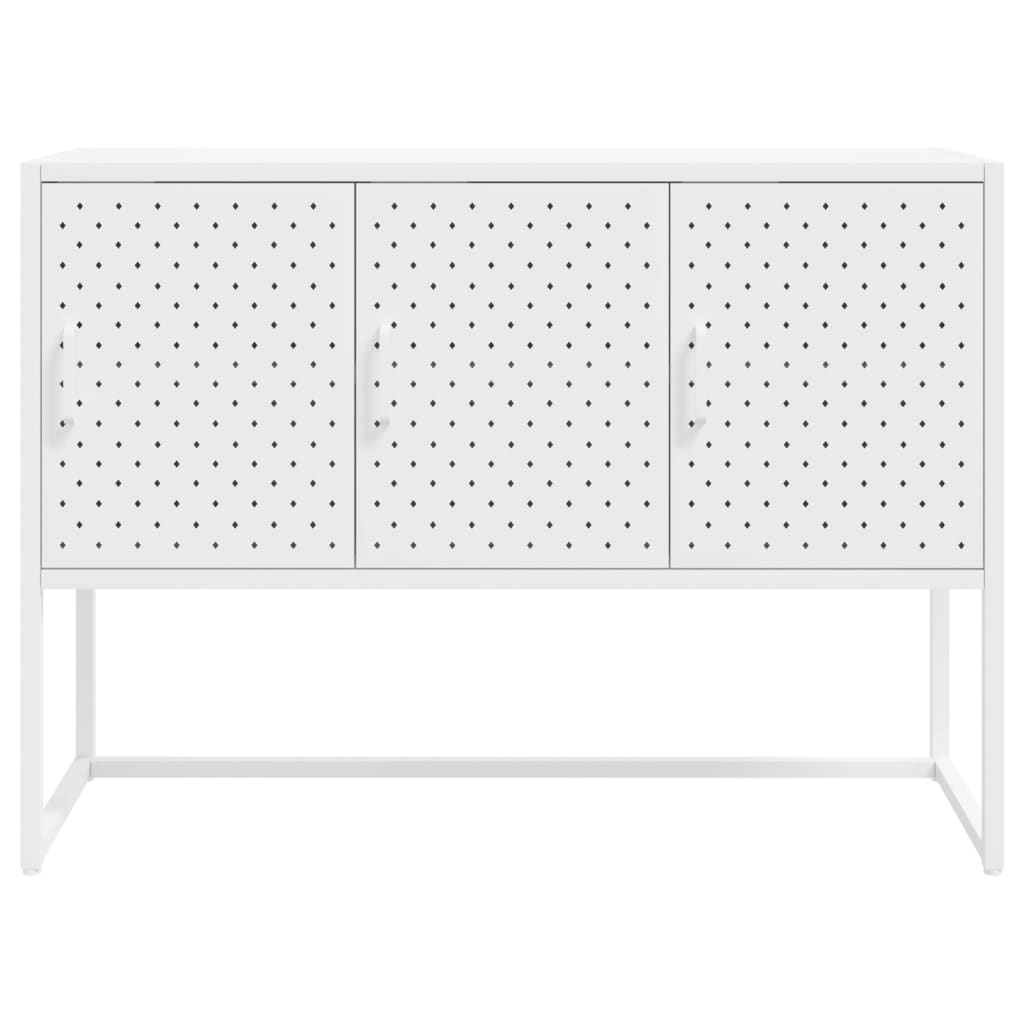 Komoda bijela 105 x 35 x 75 cm čelična