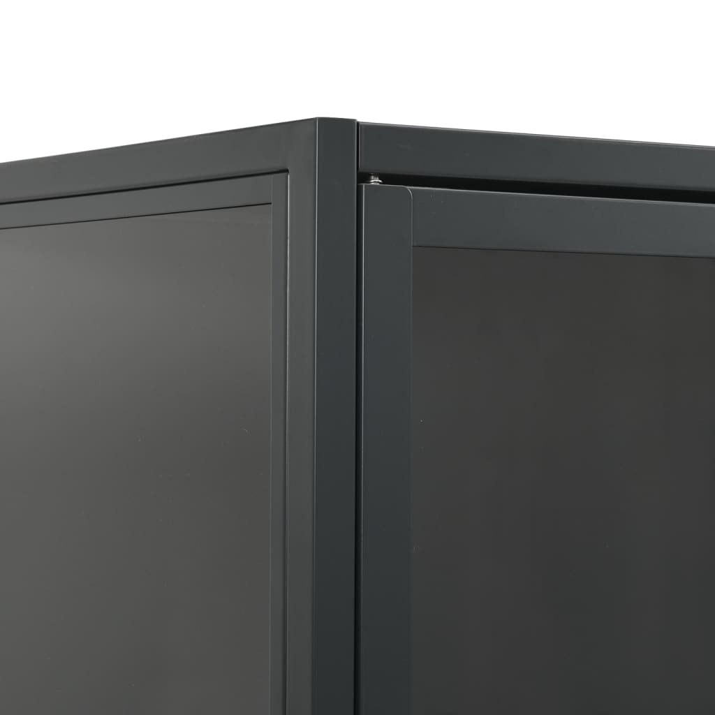 Visoka komoda antracit 80x35x135 cm od čelika i kaljenog stakla