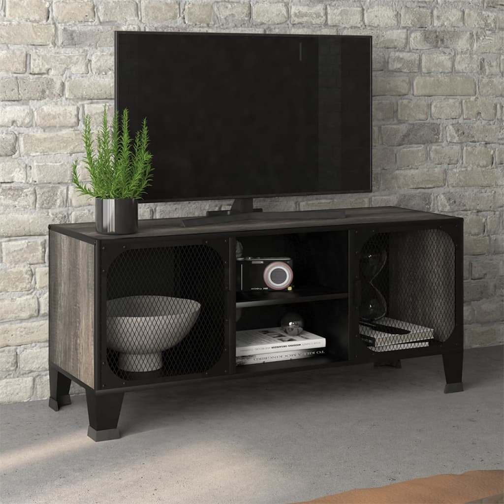 TV ormarić sivi 105 x 36 x 47 cm od metala i MDF-a