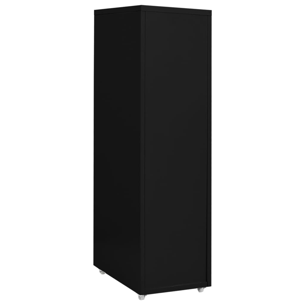 Mobilni ormarić za spise crni 28 x 41 x 109 cm metalni