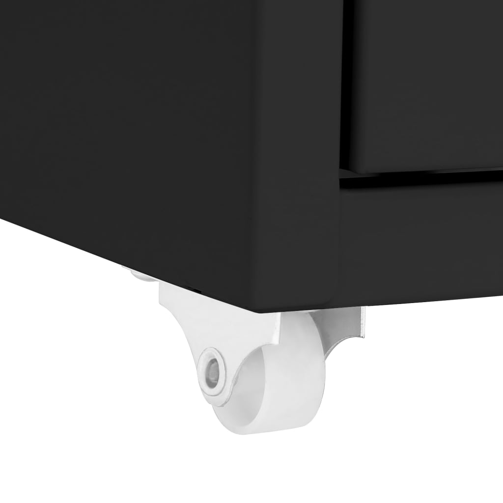 Mobilni ormarić za spise crni 28 x 41 x 109 cm metalni