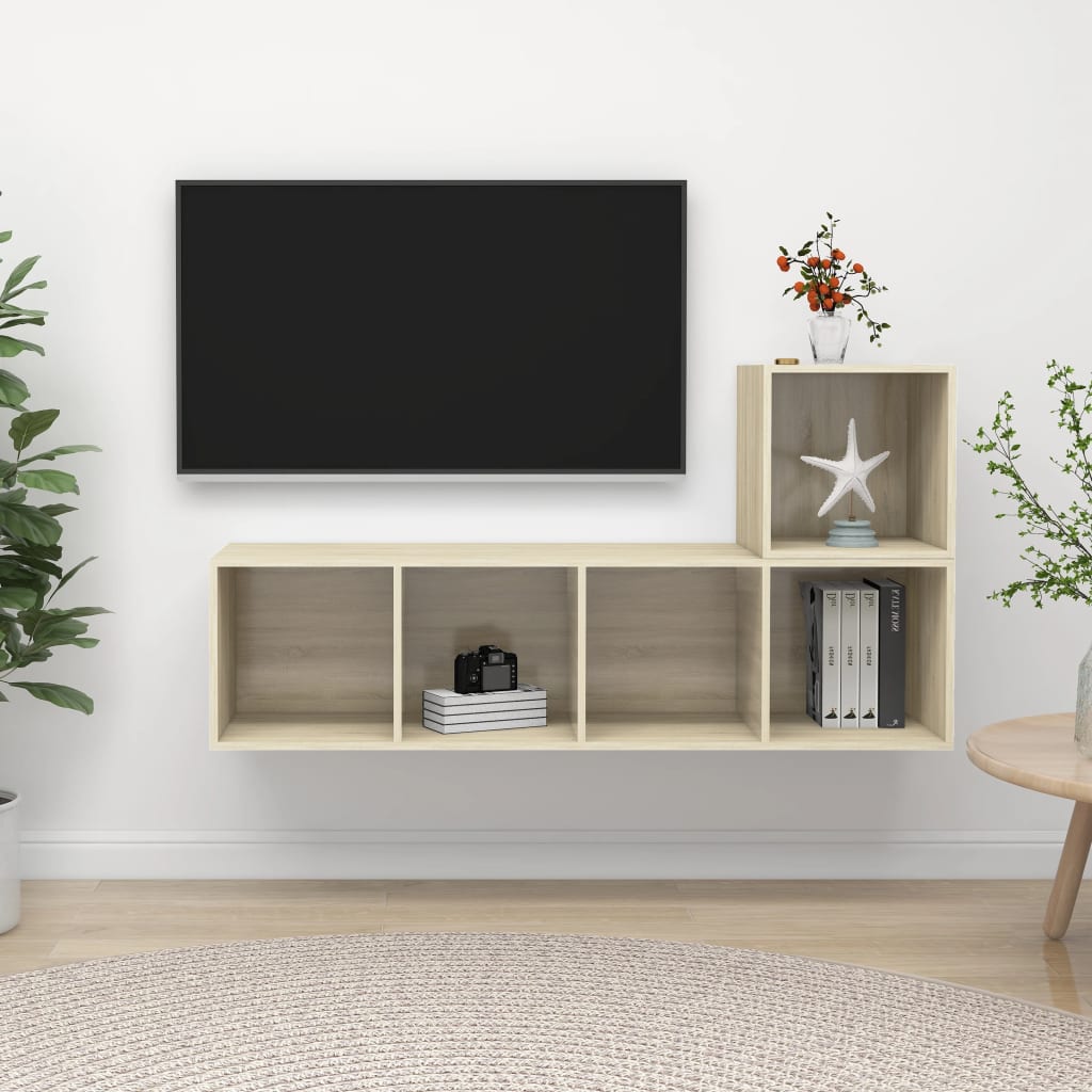 2-dijelni set TV ormarića boja hrasta sonome konstruirano drvo