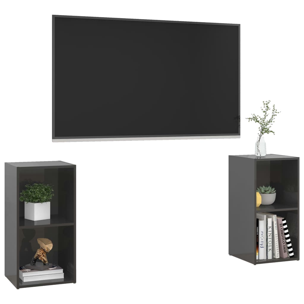 TV ormarići 2 kom sjajni sivi 72x35x36,5 cm konstruirano drvo