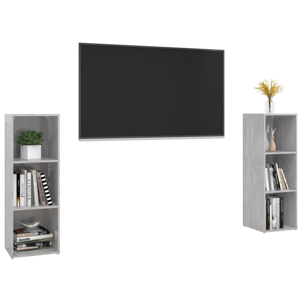 TV ormarići 2 kom boja betona 107x35x37 cm konstruiranog drva