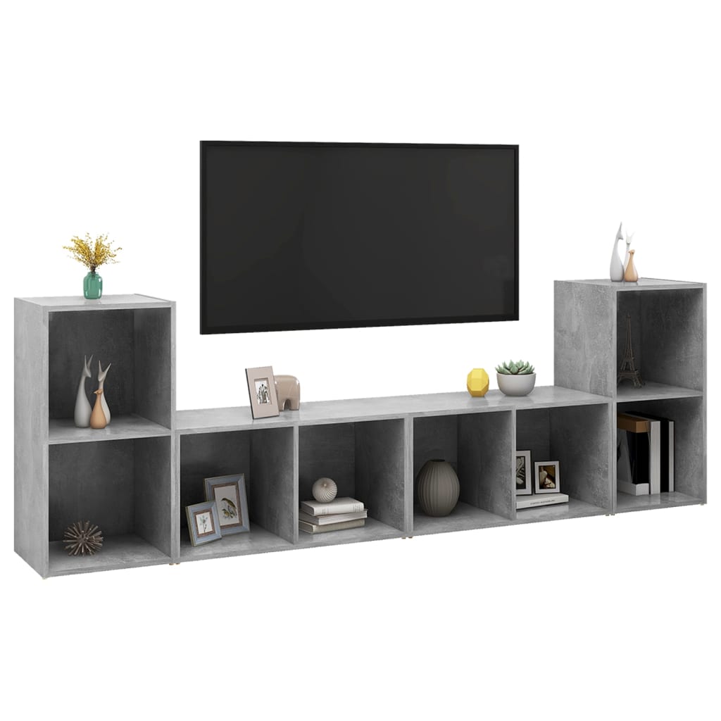 TV ormarići 4 kom boja betona 72x35x36,5 cm konstruirano drvo