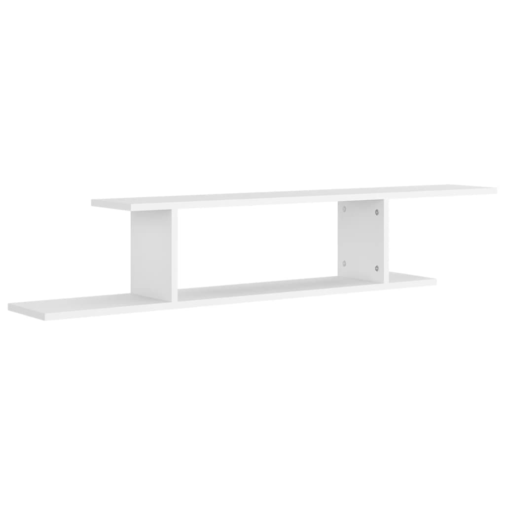 Zidna TV polica bijela 125 x 18 x 23 cm konstruirano drvo