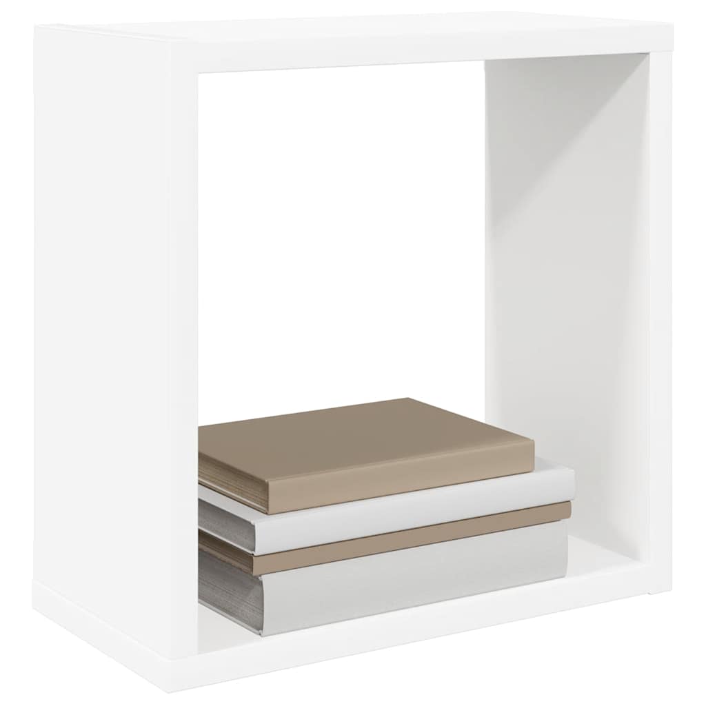Kockaste zidne police 4 kom bijele 30 x 15 x 30 cm