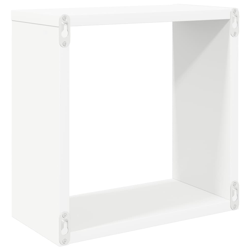Kockaste zidne police 4 kom bijele 30 x 15 x 30 cm