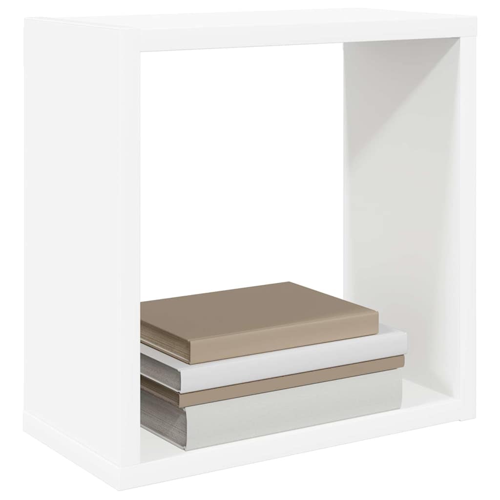 Kockaste zidne police 6 kom bijele 30 x 15 x 30 cm