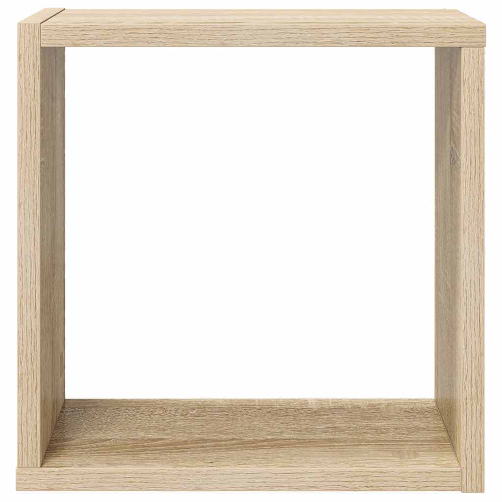 Kockaste zidne police 2 kom boja hrasta sonome 30 x 15 x 30 cm