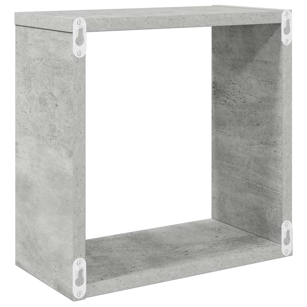 Kockaste zidne police 4 kom siva boja betona 30 x 15 x 30 cm