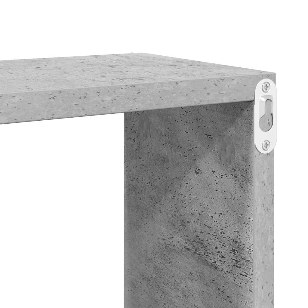 Kockaste zidne police 6 kom siva boja betona 30 x 15 x 30 cm