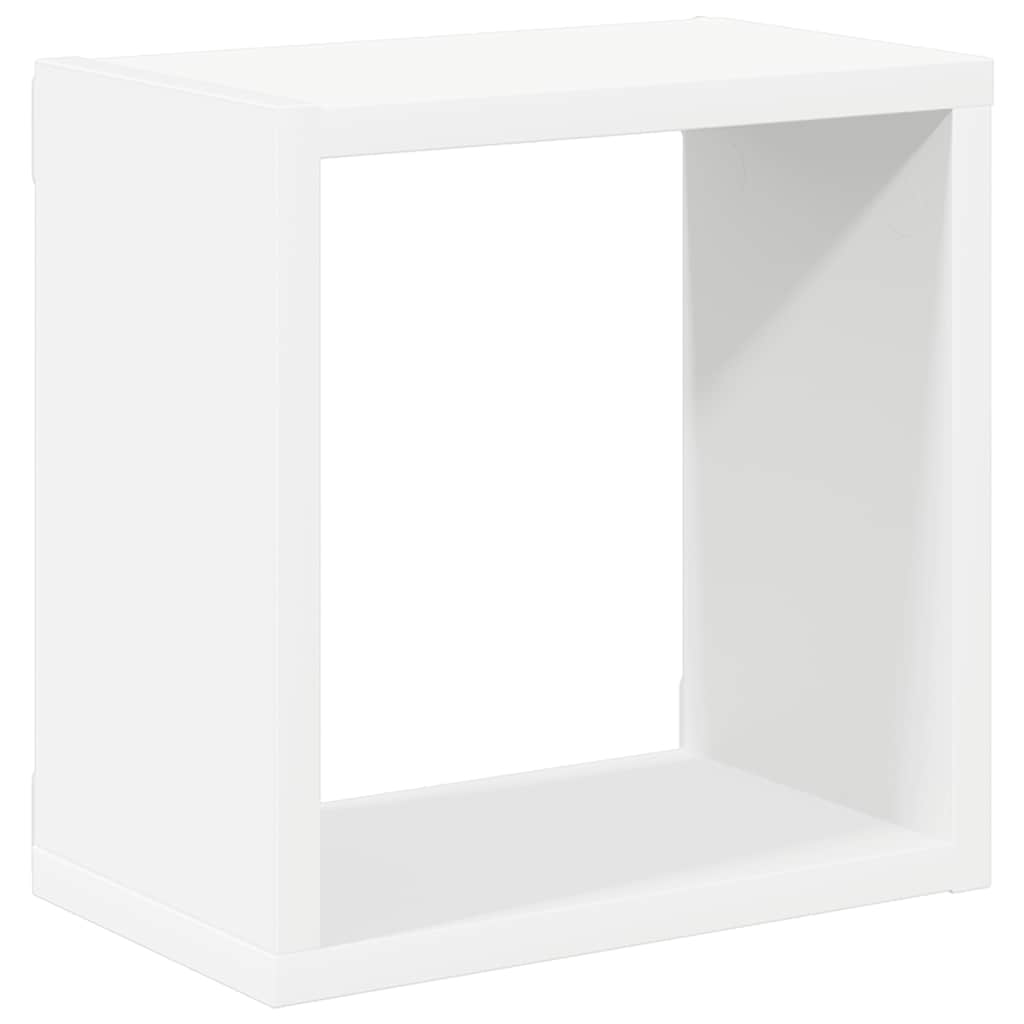 Kockaste zidne police 2 kom bijele 26 x 15 x 26 cm