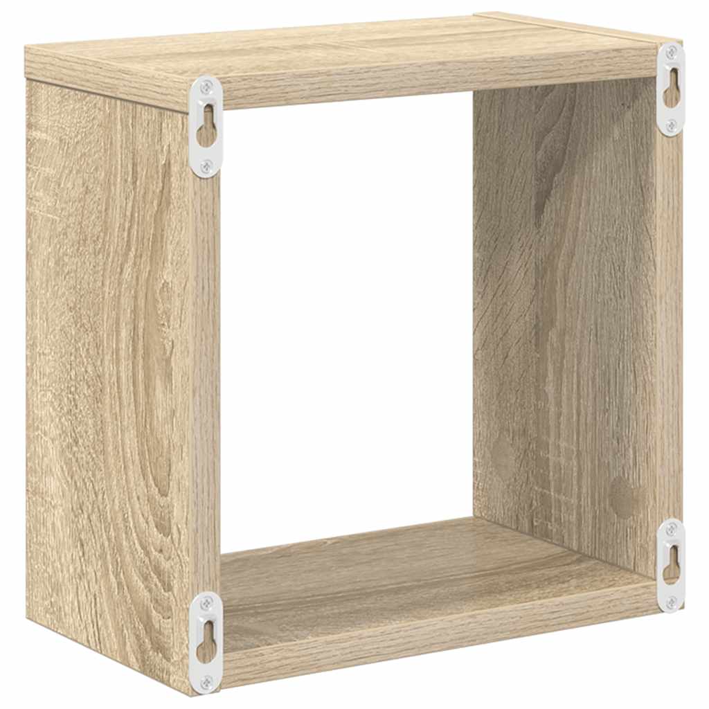 Kockaste zidne police 4 kom boja hrasta sonome 26 x 15 x 26 cm