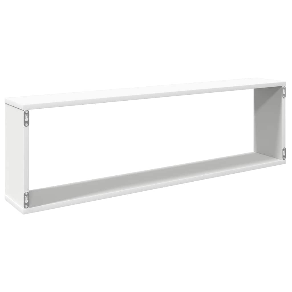 Kockaste zidne police 2 kom bijele 100 x 15 x 30 cm drvene