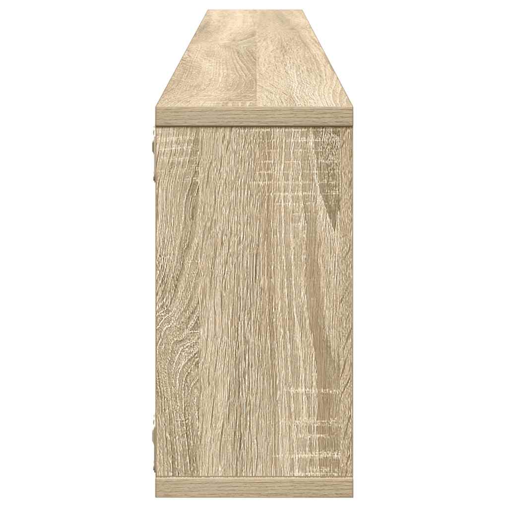Kockaste zidne police 2 kom boja hrasta 100 x 15 x 30 cm drvene