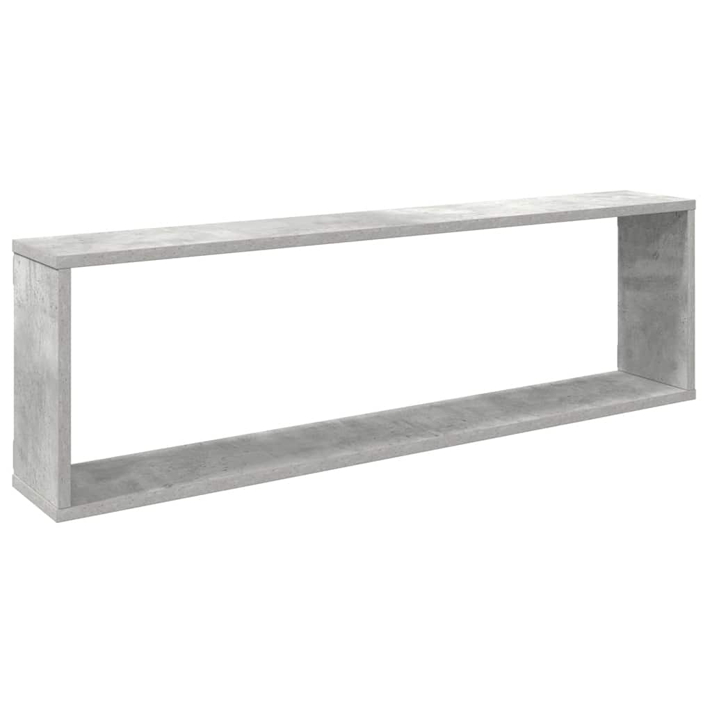Kockaste zidne police 2 kom boja betona 100 x 15 x 30 cm drvene