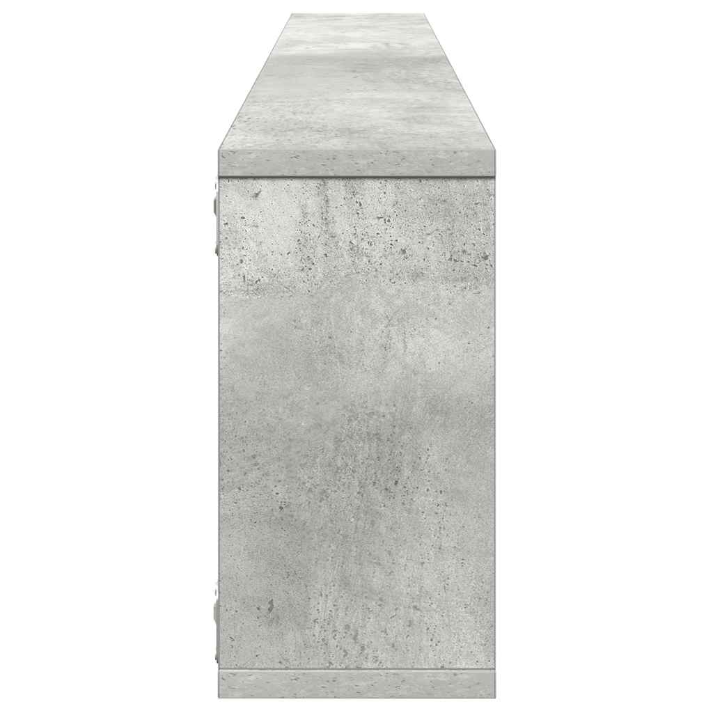 Kockaste zidne police 2 kom boja betona 100 x 15 x 30 cm drvene