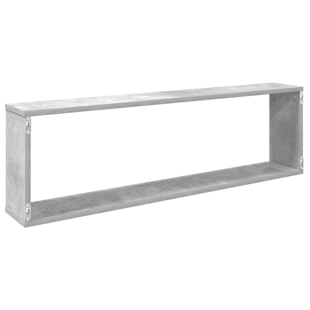 Kockaste zidne police 4 kom boja betona 100 x 15 x 30 cm drvene