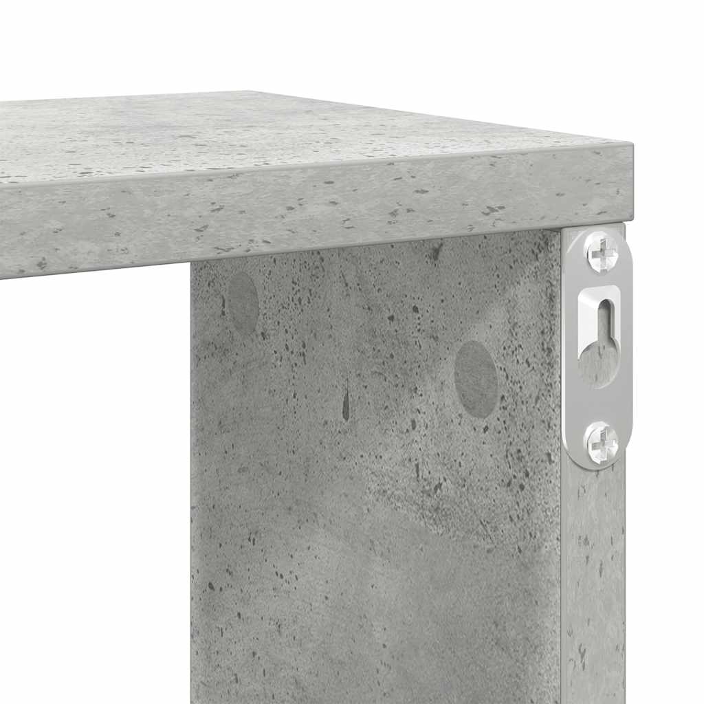 Kockaste zidne police 4 kom boja betona 100 x 15 x 30 cm drvene