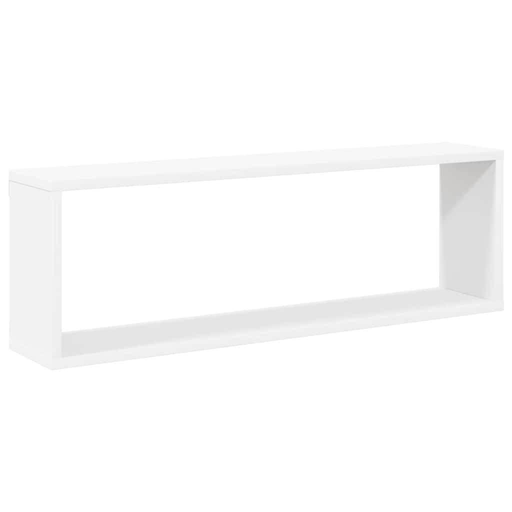 Kockaste zidne police 2 kom bijele 80 x 15 x 26,5 cm drvene