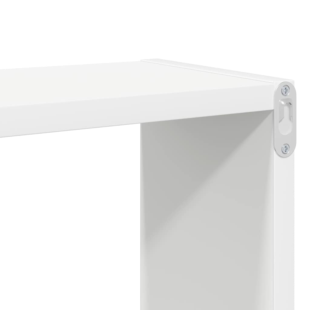 Kockaste zidne police 2 kom bijele 80 x 15 x 26,5 cm drvene