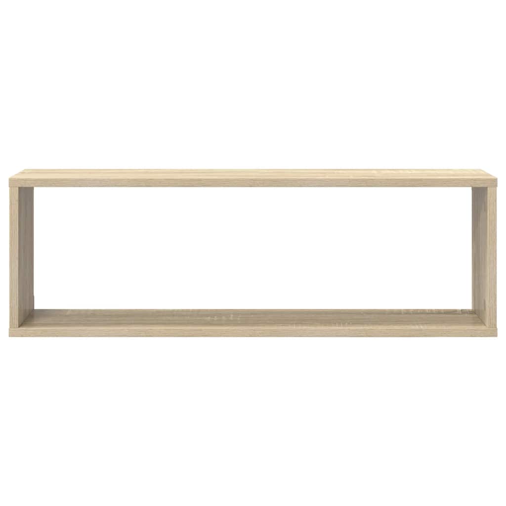 Kockaste zidne police 2 kom boja hrasta 80x15x26,5 cm drvene