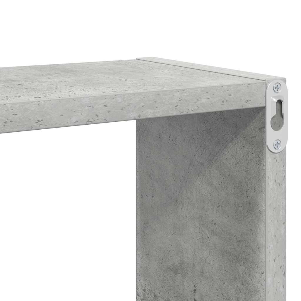 Kockaste zidne police 4 kom boja betona 80x15x26,5 cm drvene