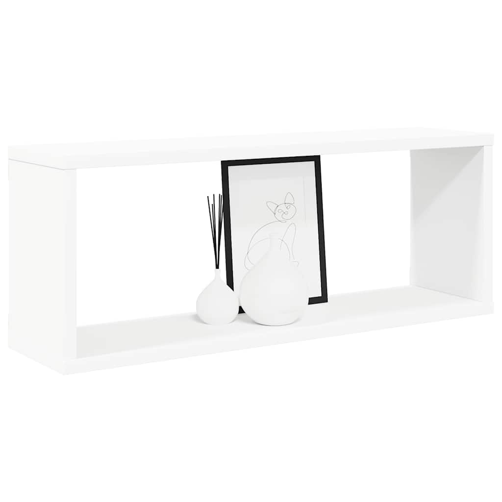 Kockaste zidne police 2 kom bijele 60 x 15 x 23 cm drvene