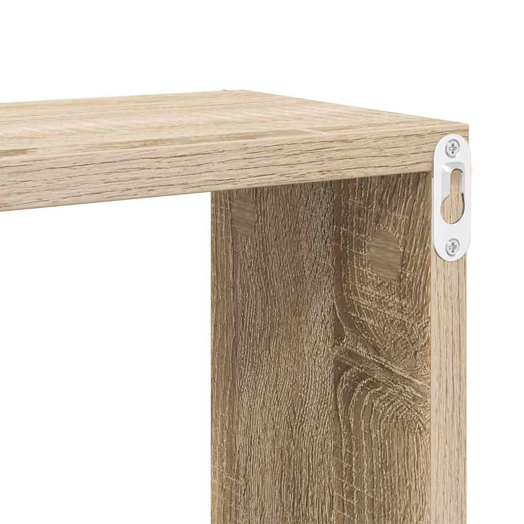Kockaste zidne police 4 kom boja hrasta 60 x 15 x 23 cm drvene