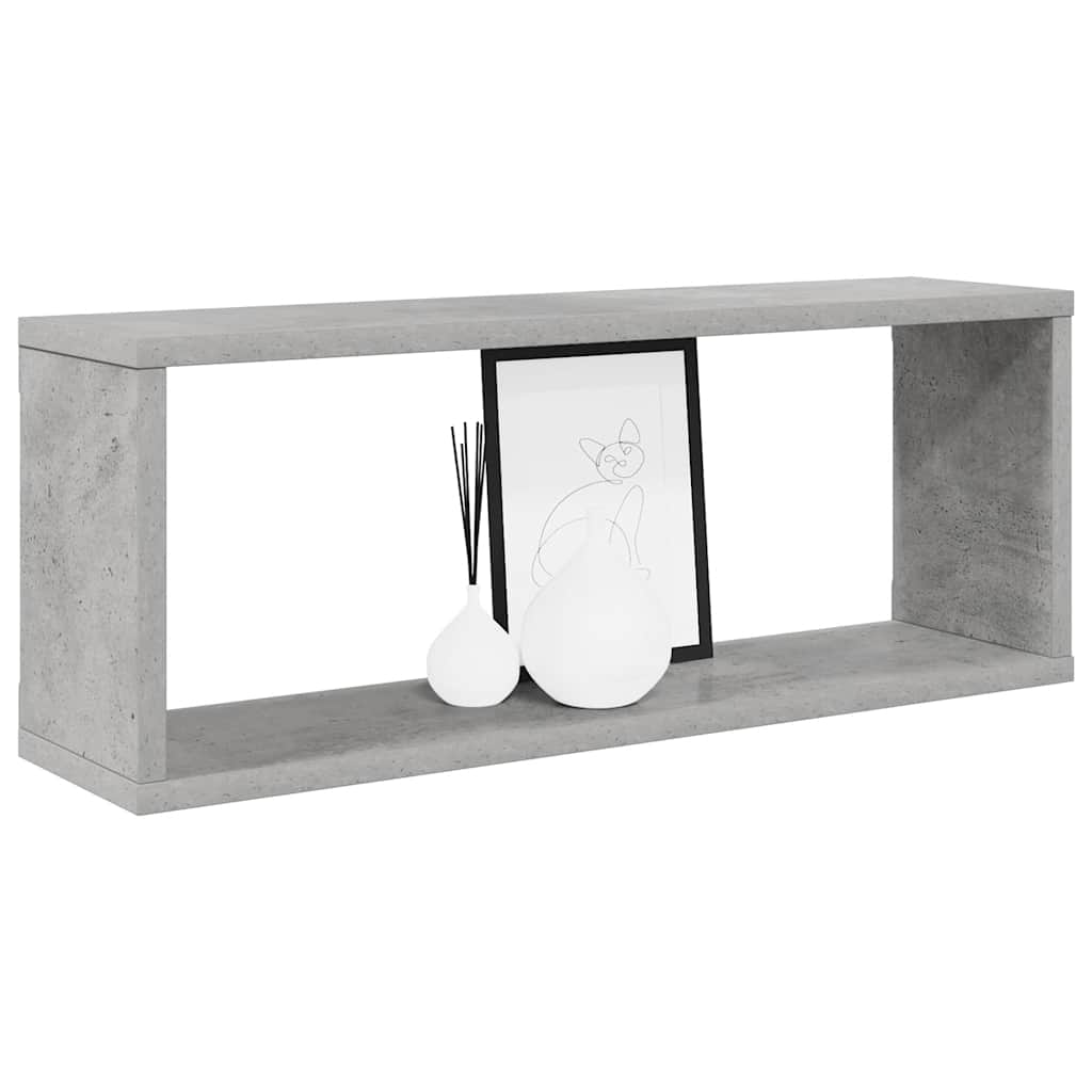 Kockaste zidne police 6 kom boja betona 60 x 15 x 23 cm drvene
