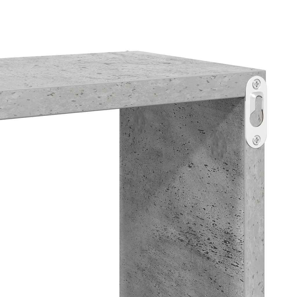 Kockaste zidne police 6 kom boja betona 60 x 15 x 23 cm drvene