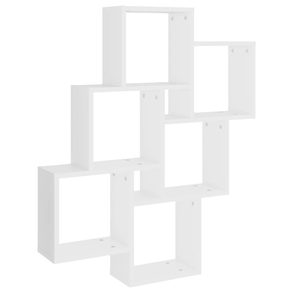 Kockaste zidne police bijele 78 x 15 x 93 cm konstruirano drvo