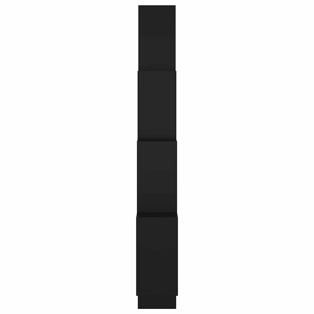 Kockaste zidne police crne 90 x 15 x 119 cm konstruirano drvo